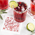 Five Star Napkins Eat Drink & Be Merry Christmas Cocktail Napkins, White Linen, 4.5" x 4.5" (50 x)