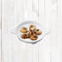 Maine Man Footed Escargot Plate with Handles, Fine White Porcelain, 6.5-Inch