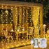 JMEXSUSS 200 LED Curtain Lights Battery Operated & USB Plug in, 8