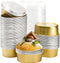 Dicunoy 100 Pack Mini Aluminum Cups with Lids, 3 OZ Disposable Muffin Liners for Dessert Baking
