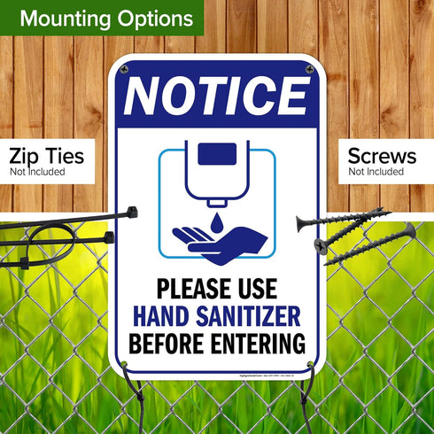 12"x18" Please Use Hand Sanitizer Before Entering Sign, Polyethylene, Indoor/Outdoor Use, USA MADE By My Sign Center