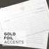 50 Gold Foil Bee Recipe Cards from Dashleigh, Double-Sided, 4x6 inches for Cooking and Baking