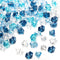 DomeStar 150PCS Premium Blue Fake Ice, Acrylic Ice Rocks Plastic Stones Crushed Ice Cubes for Vase Fillers Nautical
