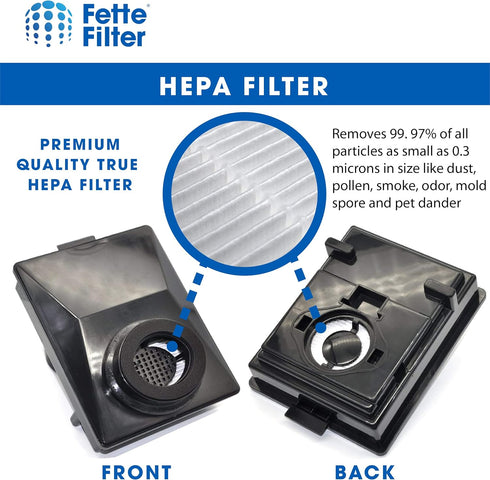 Fette Filter, Vacuum Filter Compatible with Rainbow R12179, R12647B, R10520, E2 Black, Pack of 1