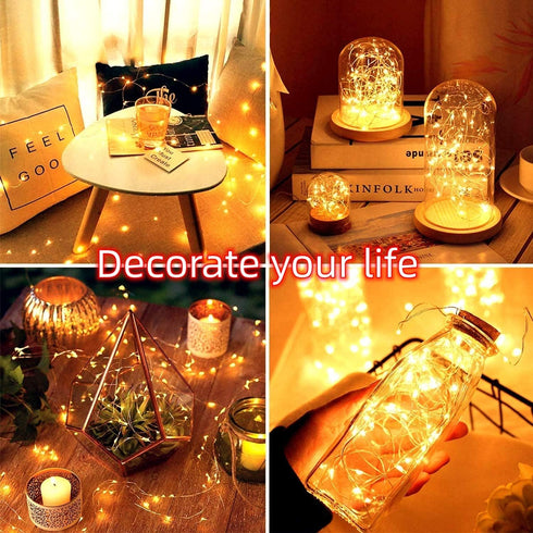 24 Packs 10.2FT 30LEDs Fairy Lights Battery Operated LED String Light Waterproof Copper Wire Firefly Light Mini Starry