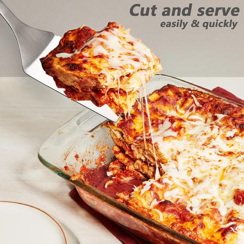 Professional Stainless Steel Lasagna Server, 10.0 inch Multi-Uses Spatula, Cake & Pancakes Cutter, Dishwasher Safe