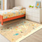 Kids Bedroom Rug with World Map & Animals 4x6 Educational Washable Play