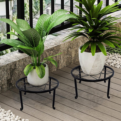 3 Pack yosager Metal Plant Stands for Flower Pot, Heavy Duty Black Iron Potted Stand Holder, Indoor Outdoor Rustproof