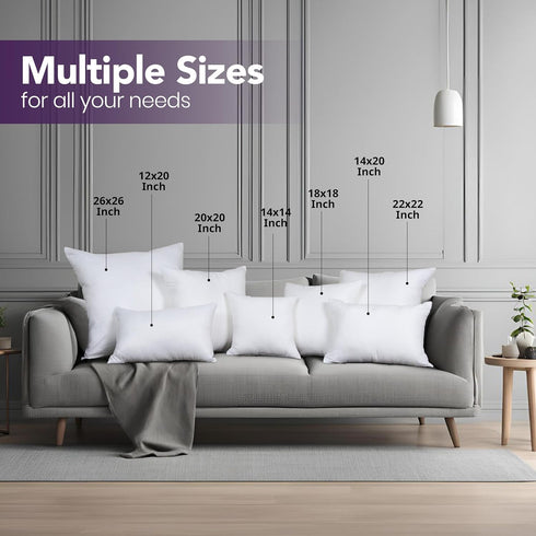 Utopia Bedding Throw Pillows Insert (Pack of 2, White) - 18 x 18 Inches Decorative Indoor Pillow
