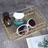 Wire Mesh Basket, Golden Desktop Metal Storage Tray for Home Cosmetic Stationery (9.6 x 6.5 x 2.6in)