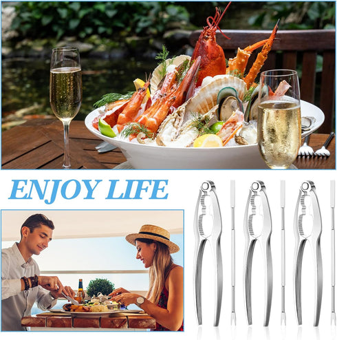 Set Set Restaurant(21 Zhehao Lobster Crackers and Picks Seafood Party Dinner Supplies Stainless Steel Crab Leg Tool