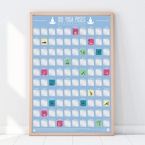 100 Yoga Poses Bucket List Scratch Poster