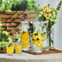Set 4 1 NETANY of Glass Carafe with Lid, Liter Beverage Serveware Carafe, Clear Glass Pitcher for Mimosa Bar, Brunch