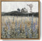Framed Wall Art Vintage Classical Farmhouse Painting, Rustic Wildflower Field Landscape Canvas Print