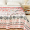 MEJU Boho Indian Pink Gray Retro Southwest Muslin Reversible Blanket for Bed Sofa