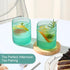 Vintage Glassware Drinking Glasses Set of 6, 12 oz Hobnail Glass Cups with 1 Cleaning Brush