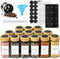 AOZITA 14 Pcs Spice Jars with Bamboo Lids, 4oz Square Spice Bottles with Shaker Lids and Airtight Caps