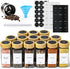 AOZITA 14 Pcs Spice Jars with Bamboo Lids, 4oz Square Spice Bottles with Shaker Lids and Airtight Caps