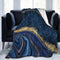Perinsto Blue Painted Marble Throw Blanket Ultra Soft Warm All Season Marbling Painting