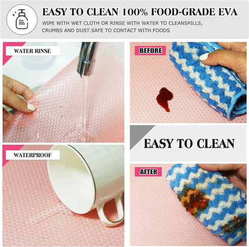 10Pcs Washable Refrigerator Liners, Fridge Shelf Mats, Pads for Home Kitchen Organization (Pink)