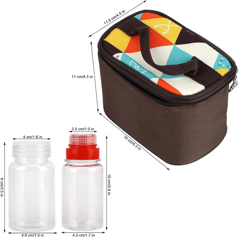 Portable Travel Spice Containers, Multi Spice Jars Storage with Lids for Camping, BBQ, Backpacking with 6 Seasoning