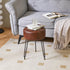 LG-31Z IBUYKE Faux Leather Round Footrest Stool, Makeup Vanity Stool Side Table, PU Dressing Table Seat, Pouf Couch