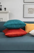 2 Pack DEZENE Throw Pillow Cases 18x18 Teal, Cozy Soft Velvet Square Decorative Covers