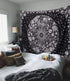 Neasow Bohemian Tapestry Wall Hanging, Black and White Floral Tapestry, 60×80 inches, Boho Decor