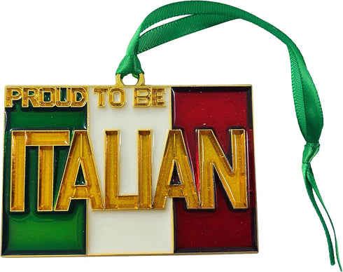 Italy Christmas Tree Ornament - Proud to be Italian Holiday Decoration