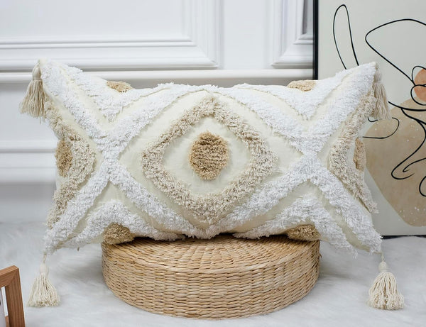 NUYECY Modern Long Lumbar Throw Pillow Cover 14 x 24,Cotton and Linen