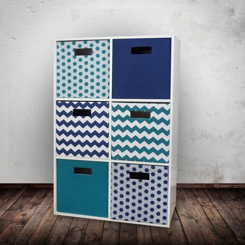 11x11x11, DII Polyester Cube Storage Collection Hard Sided Collapsible, Nautical Blue