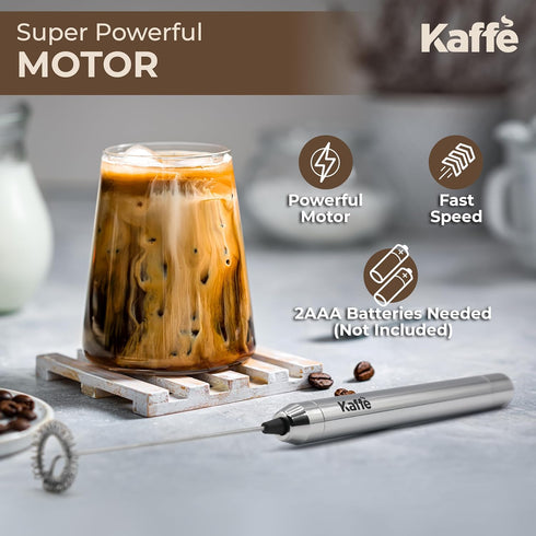Kaffe Mini Milk Frother - 10,500 RPM, New Upgraded Motor, Handheld for Coffee & Espresso