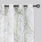FMFUNCTEX Linen Semi Sheer Curtains, Sage Green White, 54 Inches Long for Living Room, Grommet Top 2 Panels