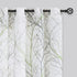 FMFUNCTEX Linen Semi Sheer Curtains, Sage Green White, 54 Inches Long for Living Room, Grommet Top 2 Panels
