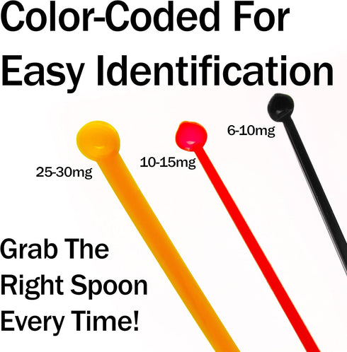 BPA-Free Micro Scoop Variety 3pk - 1 of Each Size 6-10mg, 10-15mg, 25-30mg Measuring Spoons