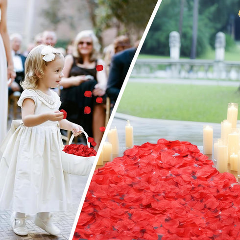 3000 PCS Dark Red Artificial Silk Rose Petals - Romantic Night, Wedding, Party Decorations