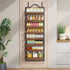 8-Tier 2 1 Spice Rack Wall Mount, Heavy-Duty Over the Door Pantry Organizer with Wooden Adjustable Basket, IN Wall