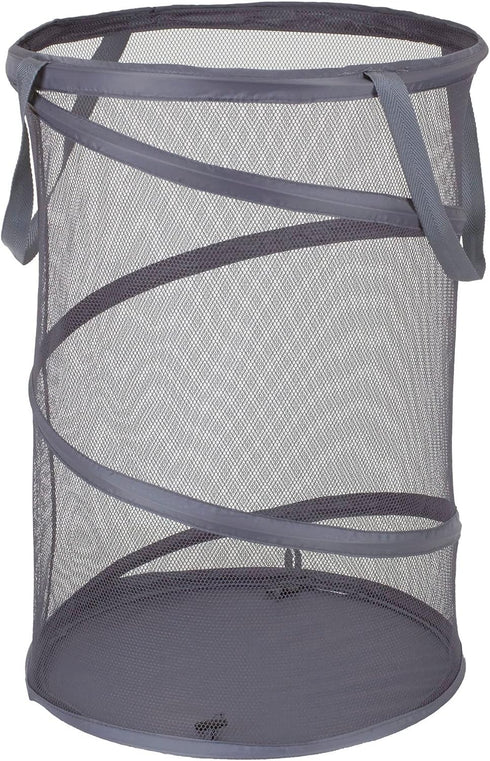Household Essentials 2027-1 Pop-Up Collapsible Mesh Laundry Hamper in Charcoal