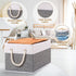 Yawinhe 3-Pack Foldable Storage Basket, Large Fabric Bins with Rope Handle for Organizing Shelves, Closets, Clothes,