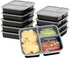 SimpleHouseware 10 Pack 3 Compartment Food Grade Meal Prep Storage Container Boxes (36 ounces)