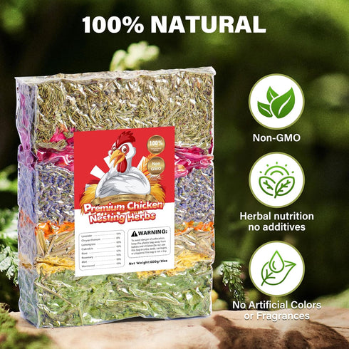 Bicrown 21oz Premium Chicken Nesting Herbs Natural Dried Blend, Lavender Rose Mint Mix, Helps Reduce Odors and Freshen