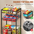 3-Tier Fruit Vegetable Cart, Snack Kitchen Cart on Wheels & Wood Top, Utility Shelf Rack Organizer for Fruit
