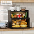 AUGOHCMIL Countertop, Bread Box for Kitchen Large Bamboo Bread Storage Container with Double Layer, Bread Holder