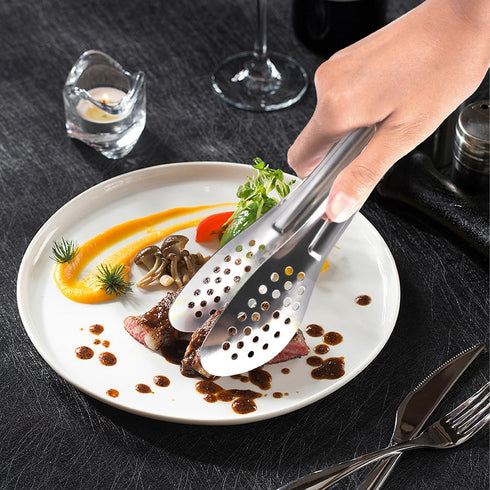 Serving Tongs, Kitchen Tongs, XEVOM Stainless Steel Food Tong, Small Serving Utensils, 12 Inch