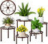 VECELO Metal Plant Stands Set of 5, Multiple Heavy Duty Flower Pot