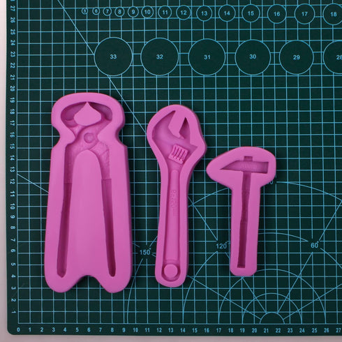 Hand Tools Silicone Chocolate Molds, 3 Packs Large Hammer Wrenches Pliers for Cake Decoration