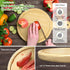 7" Mini Pine Wood Cutting Board with Handle, Small Wooden Round Serving Board for Pizza, Bread, Fruit