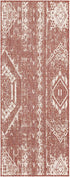 Unique Loom Outdoor Bohemian Collection Area Rug - Anthro (2' x 5' 1" Runner, Rust Red/ Ivory) by Unique Loom