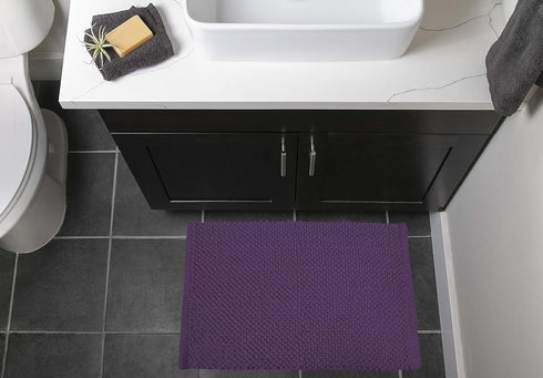 DII Popcorn Bath Rug, 17x24, Eggplant