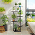 6 HAYOFAMY Tier Plant Stand Indoor, Tall Plant Shelf Metal Wood Multiple, Flower Pot Holder for Living Room Office